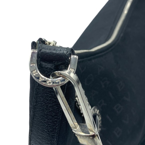 Bvlgari Logomania Black Canvas Leather Handbag Shoulder Bag One Size - Picture 15 of 16
